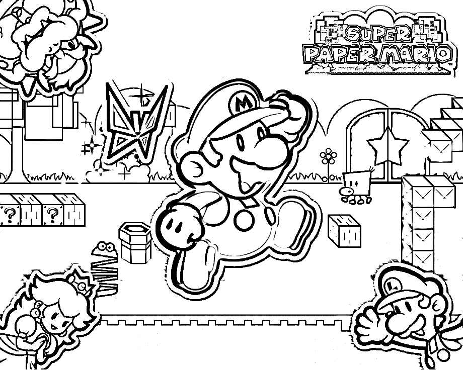 Plansa de colorat cu Super mario 15 7